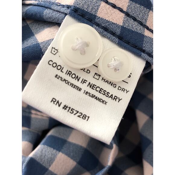 Mizzen+Main Men's  Medium Trim Leeward Gingham Button-Up Shirt - Picture 7 of 7